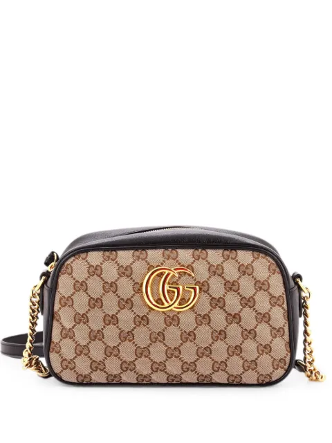 Gucci Pre-Owned GG Marmont Shoulder Bag Diagonal Quilted GG Canvas with Leather Small crossbody bag Black 10V5KVZY2G23FR87