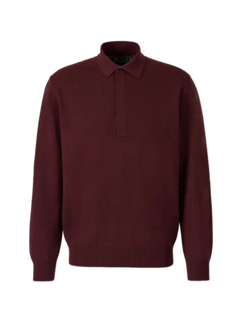 Canali long-sleeve polo sweater Red C1228MK02484