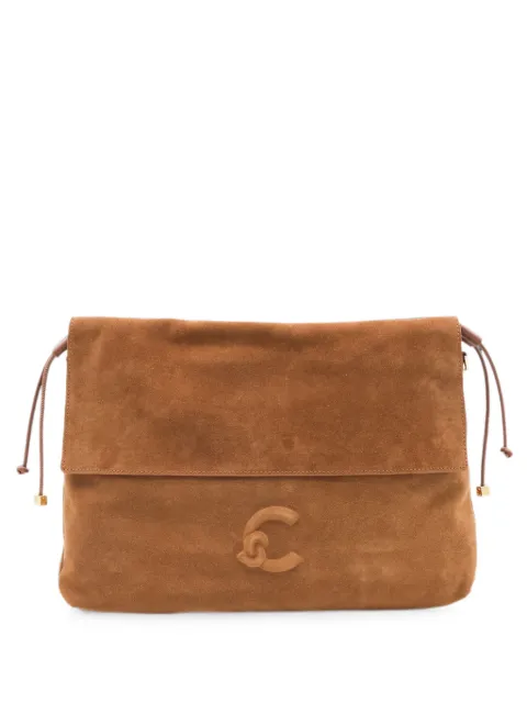 Coccinelle logo-detail suede shoulder bag Brown E1V9G130301