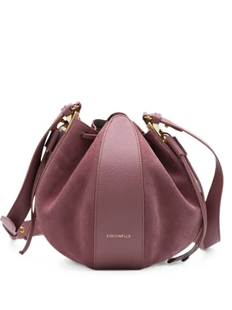 Coccinelle suede-panelled leather shoulder bag Pink E1VG0230201