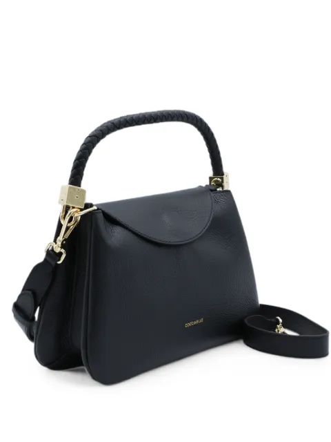 Coccinelle small Tiggy braided-handle leather tote bag Black E1VCK180201