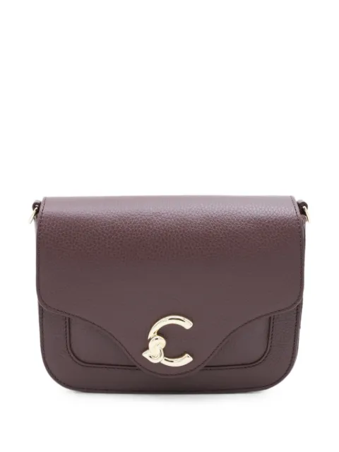 Coccinelle logo-plaque leather shoulder bag Purple E1SSL150121