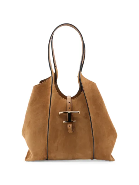 Tod's T Timeless suede tote bag Brown XBWTSBA0200P3A