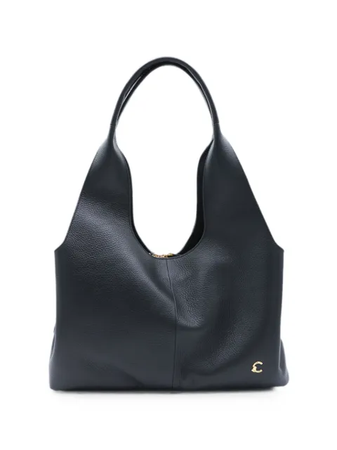 Coccinelle logo-plaque pebbled-leather tote bag Black E1VOF110101