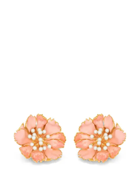 Oscar de la Renta Carnation clip-on earrings Pink F26J929