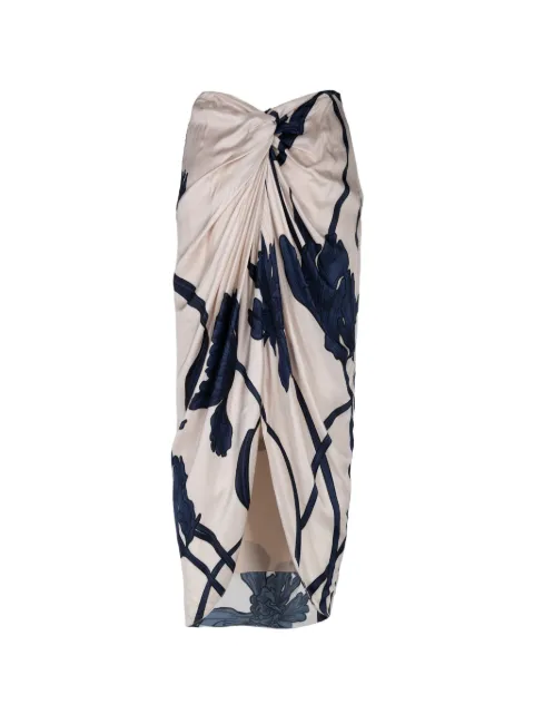ANDRES OTALORA Cairo floral-print midi skirt Neutrals PF26095