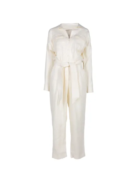 ANDRES OTALORA belted button-up jumpsuit Neutrals PF26021