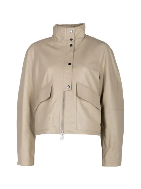 By Malene Birger Suzanne leather panelled jacket Neutrals 104045