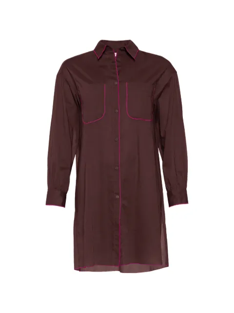 ERES Phare contrast-trimmed shirt Brown 272626