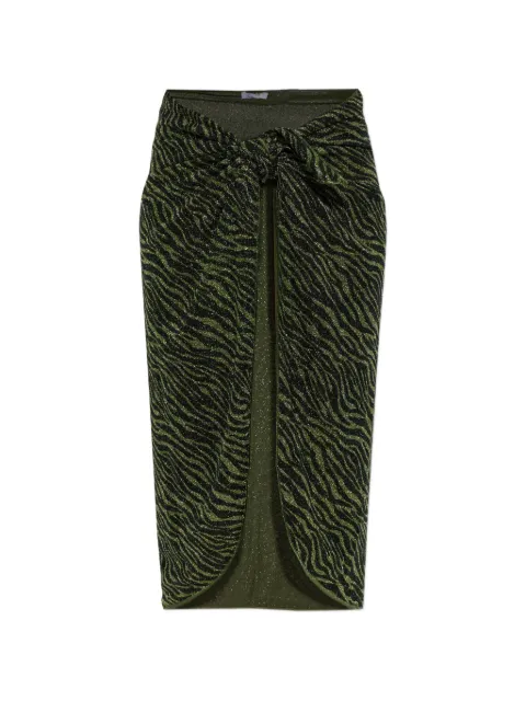 Oséree zebra-print lurex pareo Green TGF268PRINTEDLUREX