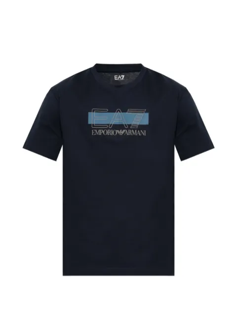 Ea7 Emporio Armani Visibility logo-print cotton T-shirt Blue 7M002415AF10375