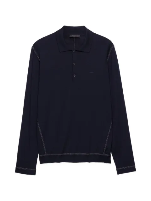 Prada long-sleeved wool polo sweater Blue UMF402SOOO6243