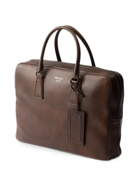 Prada leather work bag Brown 2VE032VOOM2ZQ6