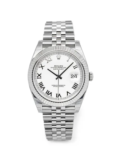 Rolex Datejust fluted bezel 41mm watch White 126334