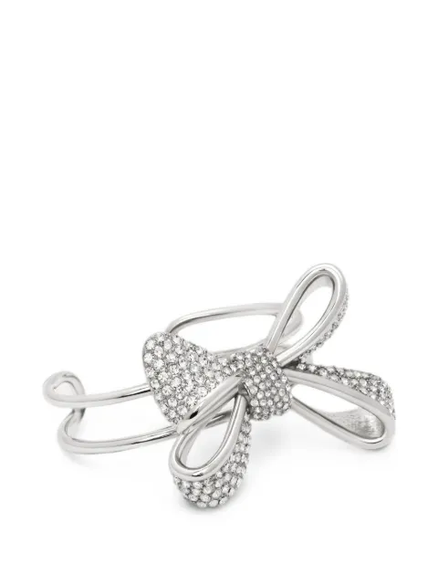 Oscar de la Renta Bow crystal cuff bracelet Silver F26J7022