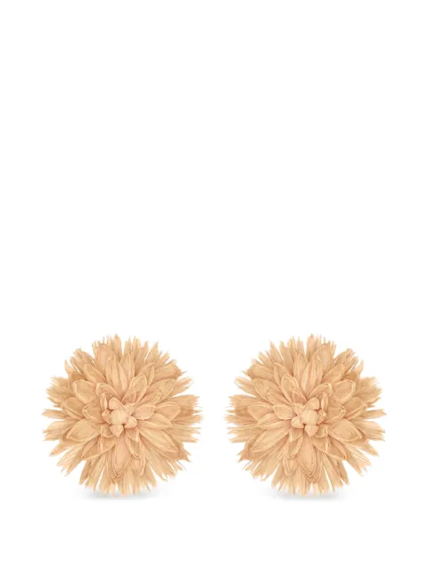 Oscar de la Renta Flower raffia earrings Neutrals F26J115