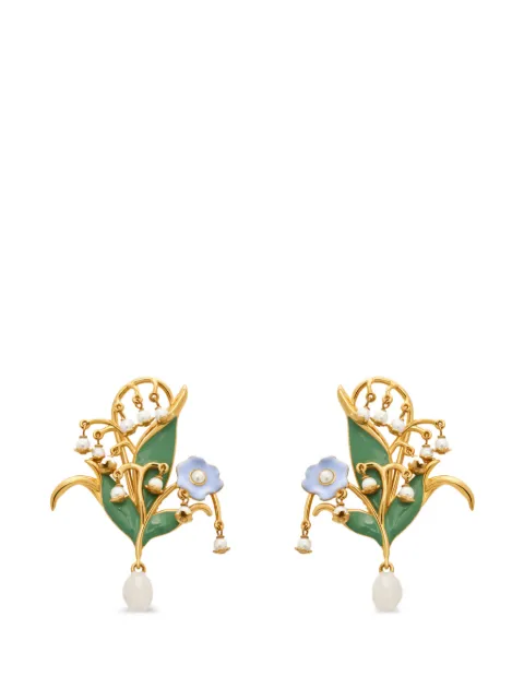 Oscar de la Renta Lily of the Valley clip-on earrings Gold F26J943