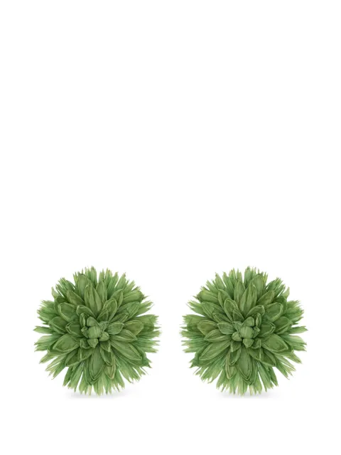 Oscar de la Renta Flower raffia earrings Green F26J115
