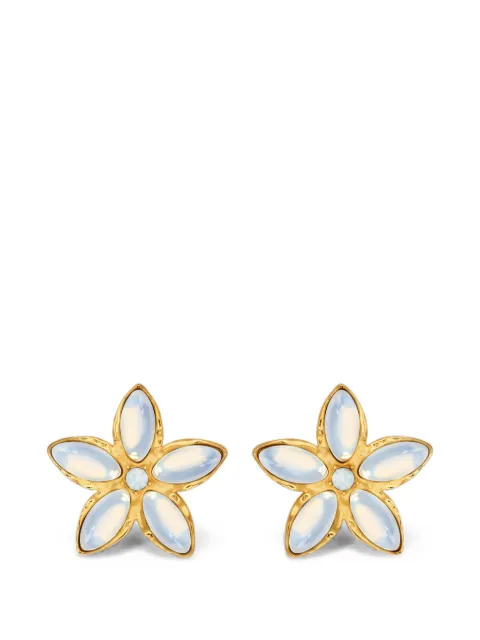 Oscar de la Renta floral-motif cabochon earrings Gold F26J933