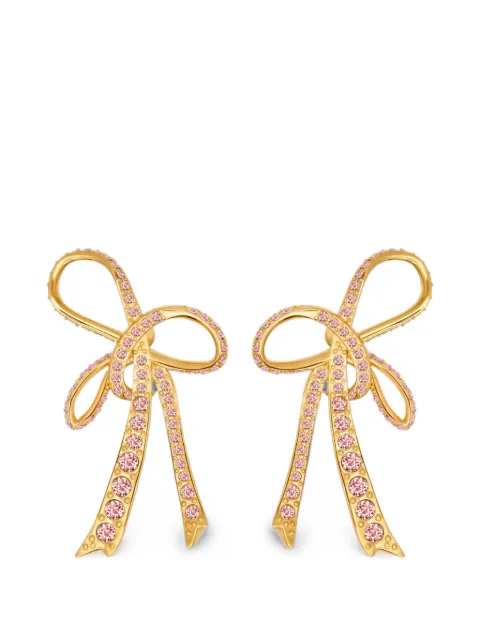 Oscar de la Renta Bow crystal-embellished earrings Gold F26J920