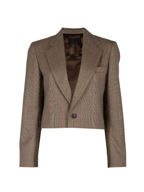 Nili Lotan Swan checked cropped jacket Brown 13704W1997