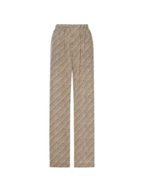 Balenciaga all-over logo-print silk trousers Neutrals A002ABTUL72
