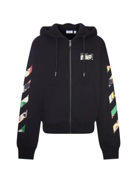 Off-White Industrial Arrow zip-up hoodie Black 44MBE02EF26F001