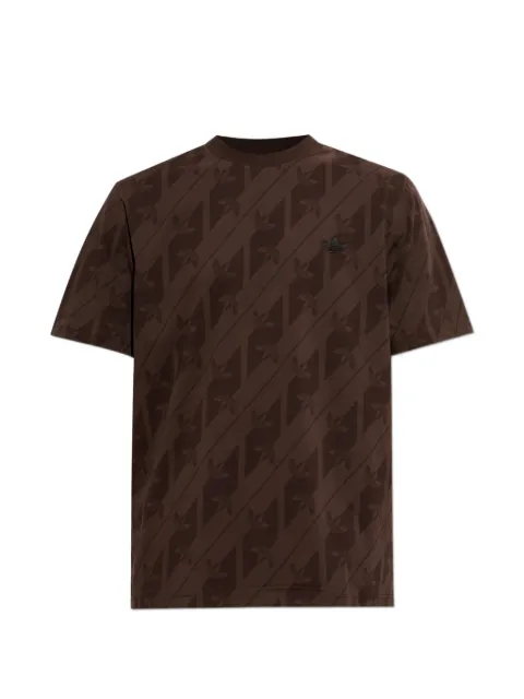 adidas monogram-print logo-patch T-shirt Brown IA4531