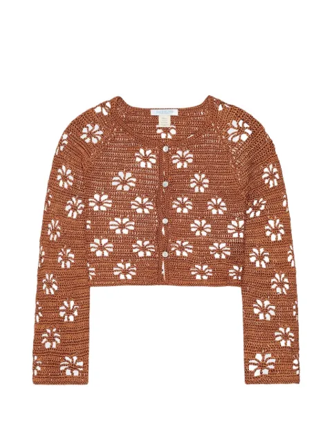 Calle Del Mar floral-crochet cardigan Brown CDMCC206