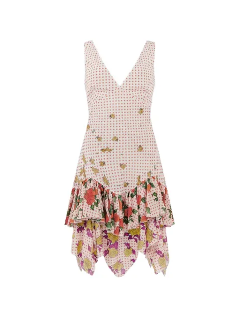 Donde Esteban Pajaritos Y Rosas mini dress Neutrals HS26DRE015