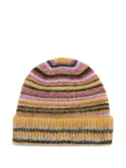ISABEL MARANT Morenne striped beanie hat Yellow BE044MFAD3D02A