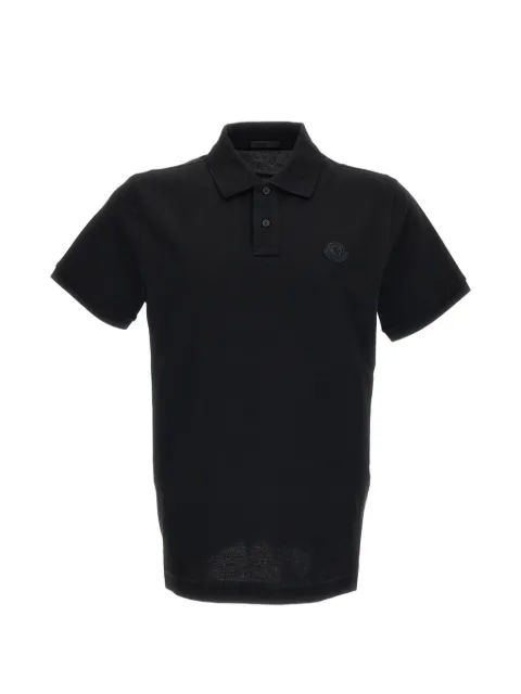 Moncler logo-patch piqué polo shirt Black 8A0001084556