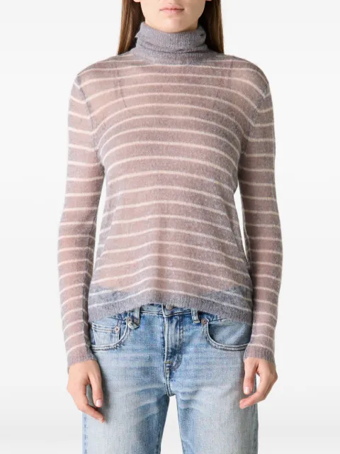 R13 striped turtleneck top Grey R13WY369Y327BHTHGRY