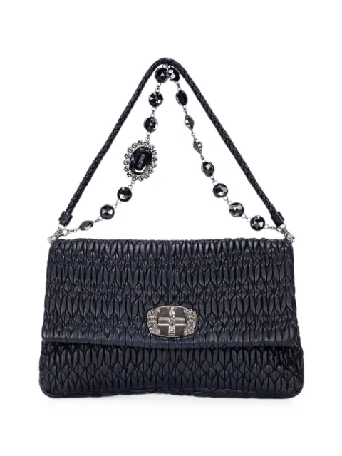 Miu Miu Pre-Owned Iconic Crystal Cloqué matelassé crystal-embellished tote bag Black 194