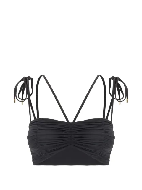 Maison Anami ruched tie-strap bikini top Black E25T4
