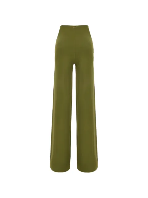 Maison Anami logo-plaque palazzo pants Green E25P1