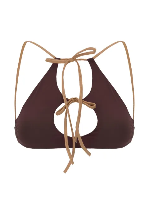 Maison Anami reversible cut-out bikini top Brown E25T3D