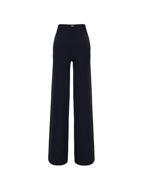 Maison Anami logo-plaque wide-leg trousers Blue E25P1