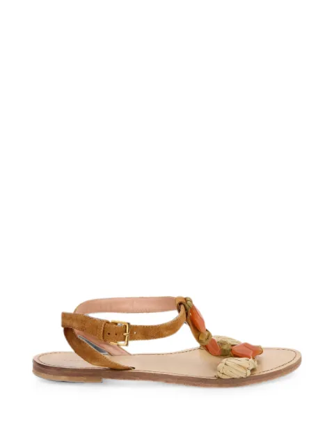 Alberta Ferretti embellished buckled sandals Brown A63208251