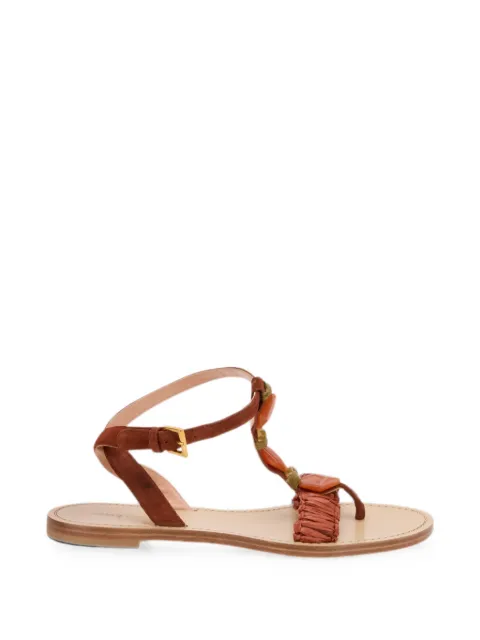 Alberta Ferretti embellished woven sandals Brown A63208251