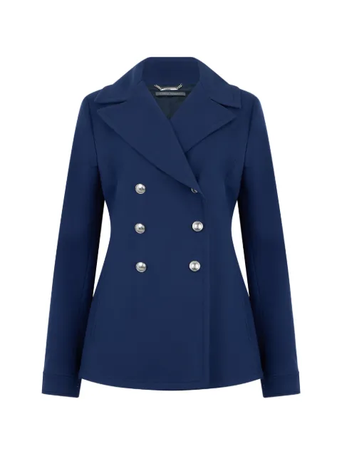 Alberta Ferretti double-breasted lapel-collar jacket Blue A05011622