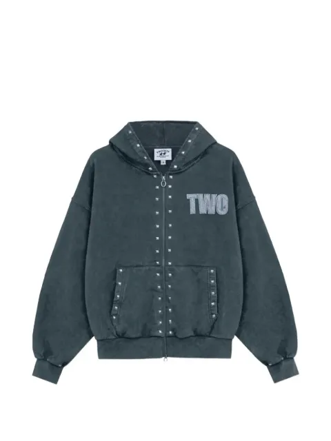 TWOJEYS studded zip-up hoodie Grey STUDDEDZIPPER