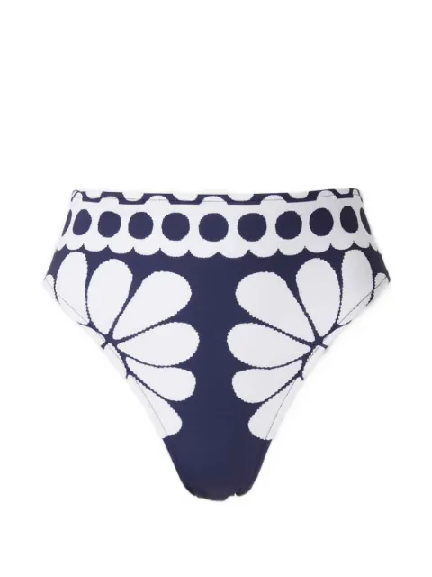 FARM Rio floral-print high-waisted bikini bottoms Blue 344793