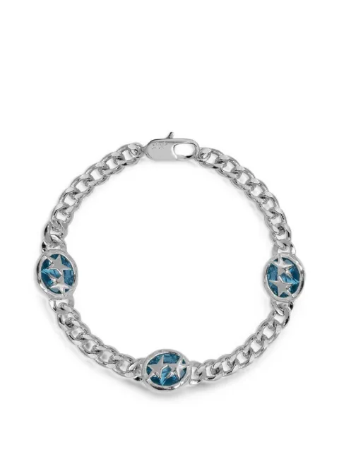 TWOJEYS engraved-logo bracelet Silver SUPERSTARSTONEBRACELET