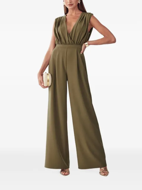 BWLDR pleated sleeveless jumpsuit Green BW02978