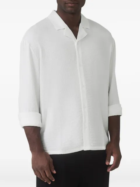 MAUVAIS crinkled camp-collar shirt White MAUSS2402FS