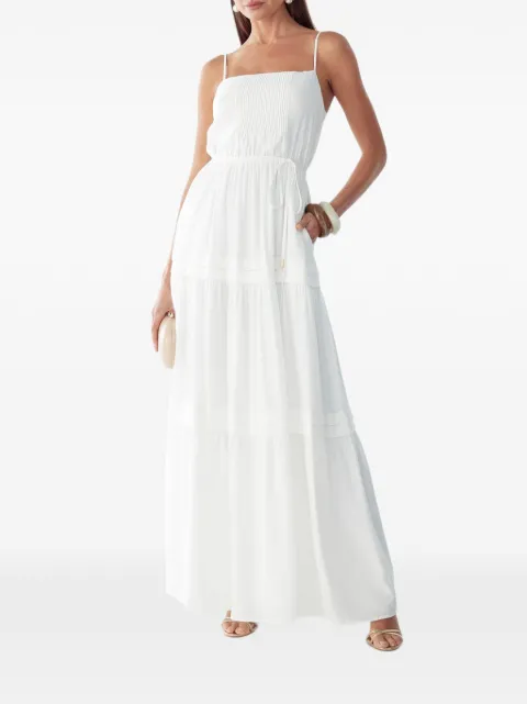 ST MRLO pleated tiered maxi dress White MR02223