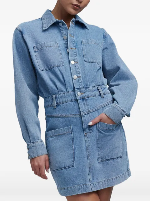 BWLDR Cannes button-up denim mini dress Blue BW02175