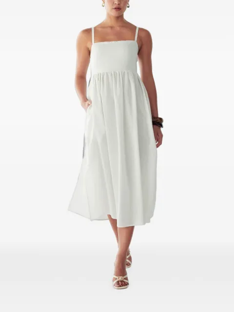 ST MRLO Lanah square-neck midi dress White MR01454