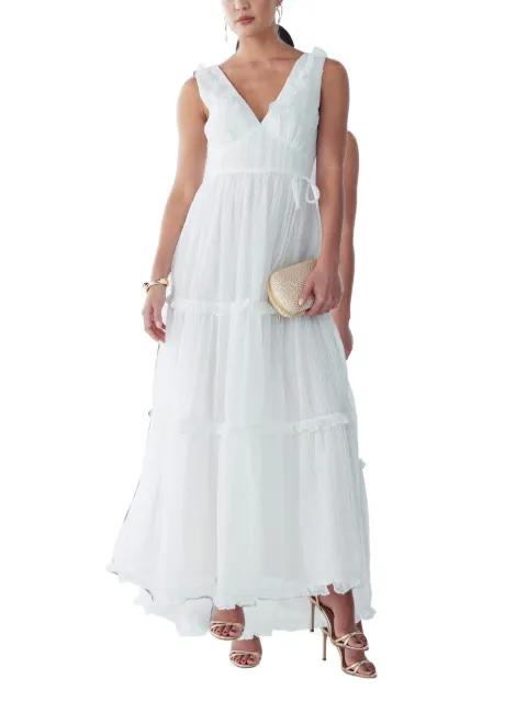 ST MRLO ruffled tiered maxi dress White MR02188